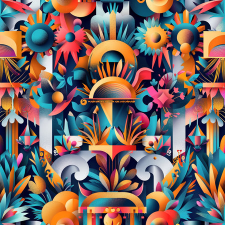 Seamless pattern. Colorful abstract geometric background. Vector illustration.の素材