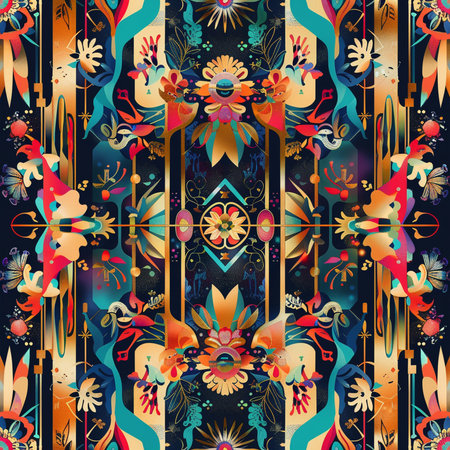 Seamless background pattern. Decorative floral pattern in oriental style.の素材