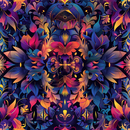 Seamless pattern with abstract flowers. Vector illustration for your designの素材