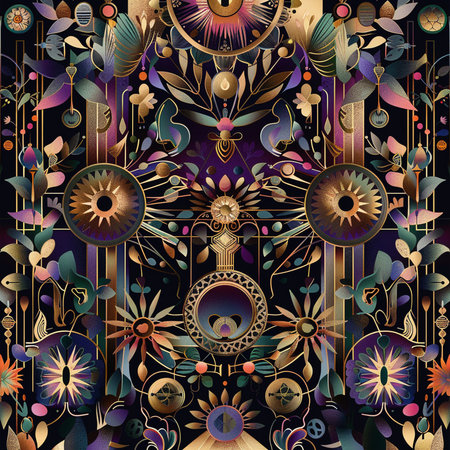 Seamless pattern with ethnic mandalas. Vector illustration.の素材