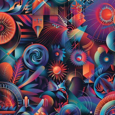 Abstract colorful background with geometric elements. Vector illustration. Eps 10.の素材