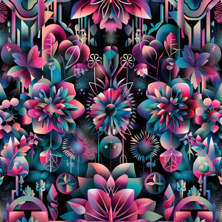 Seamless background pattern. Abstract floral pattern. Vector image.の素材