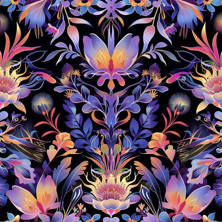 Seamless pattern with watercolor floral ornament. Vector illustration.の素材