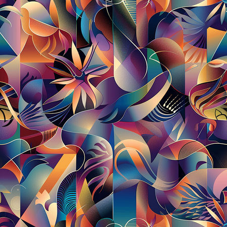 Seamless background pattern. Abstract floral pattern. Vector image.の素材