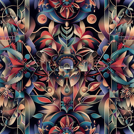 Seamless background pattern. Abstract ornamental geometric pattern. Vector illustration.の素材