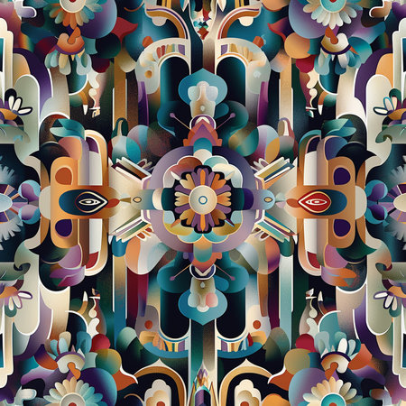 Seamless background pattern. Abstract geometric pattern in oriental style.の素材