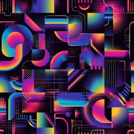 Seamless pattern with colorful geometric shapes. Abstract background. Vector illustration.の素材