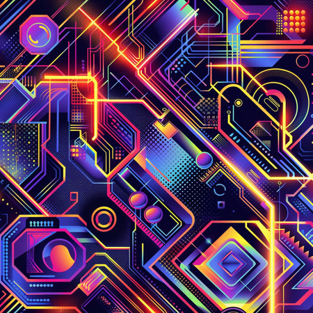 Abstract technology background with circuit board. Vector illustration for your design.の素材