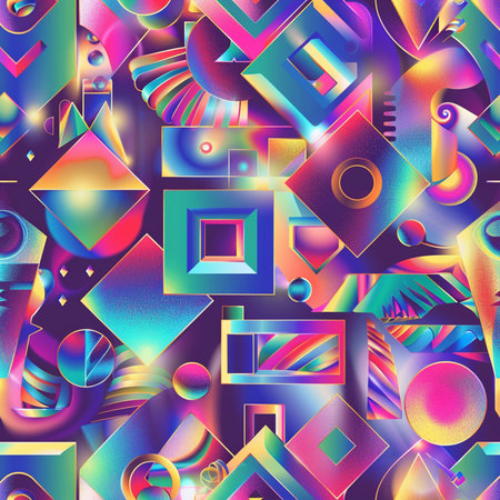Seamless background pattern. Abstract geometric pattern in neon colors.の素材