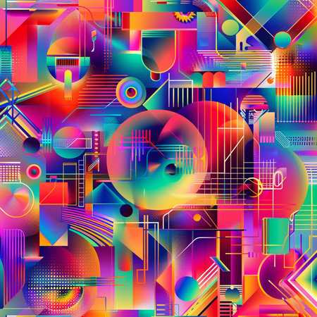 Seamless background pattern. Abstract colorful geometric pattern. Vector illustration.の素材