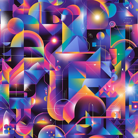 Abstract colorful geometric seamless pattern. Vector illustration for your graphic design.の素材