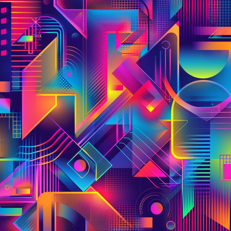 Abstract colorful background with geometric elements. Seamless pattern. Vector illustration.の素材