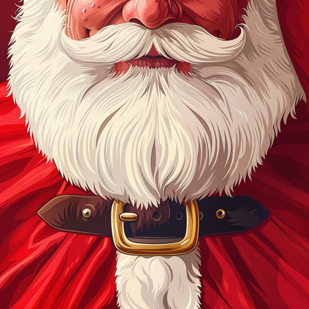 Santa Claus with a belt and a beard. Vector illustration of Santa Claus.の素材