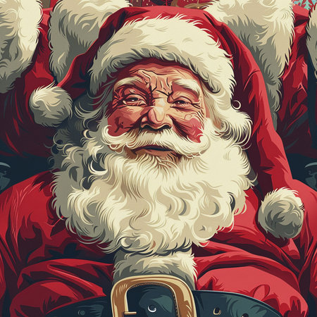 Santa Claus. Vector illustration of Santa Claus. Santa Claus in a red suit.の素材