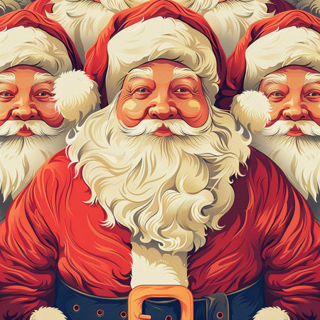 Santa Claus cartoon vector illustration. Christmas and New Year background with Santa Claus.の素材