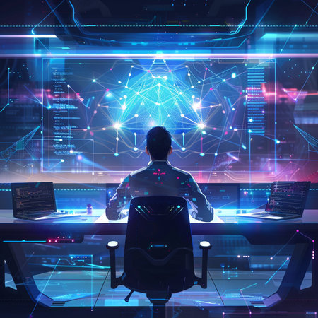 Beauty salon vector illustration. Woman sitting on chair in beauty salon.の素材