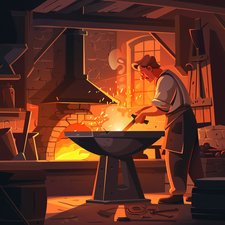 Cute vector illustration of a man sitting in a chair on a background of flowers.の素材