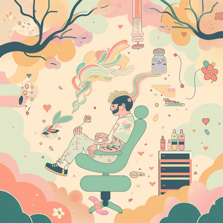 Back view of hacker sitting in front of computer monitor with binary code on blue background vector illustrationの素材