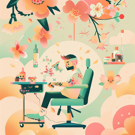 Santa Claus portrait. Vector illustration of Santa Claus with beard and mustache.の素材