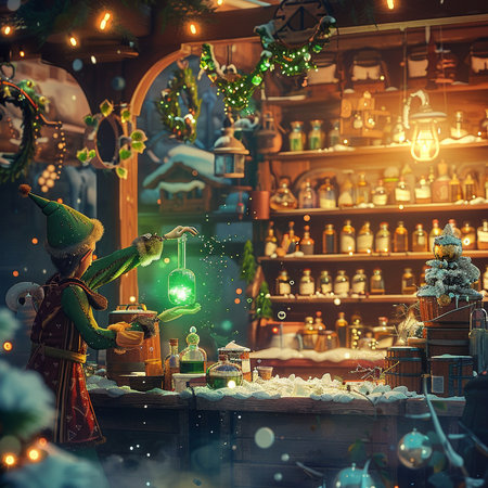 Fairy tale scene with fairy tale characters. Fairy tale concept.の素材