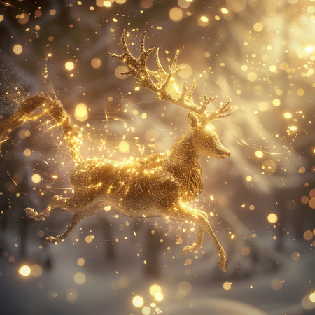 Abstract digital illustration of a snowboarder jumping in the air.の素材