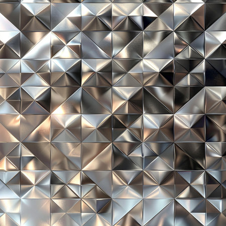 abstract background of a polygonal pattern of silver and goldの素材