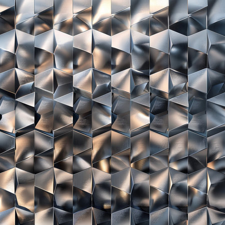Abstract background of metallic cubes. 3d rendering, 3d illustration.の素材