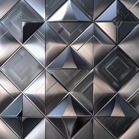 abstract background of metal rhombus. 3d render illustrationの素材