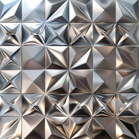 3d render of a metal background with a lot of geometric shapesの素材
