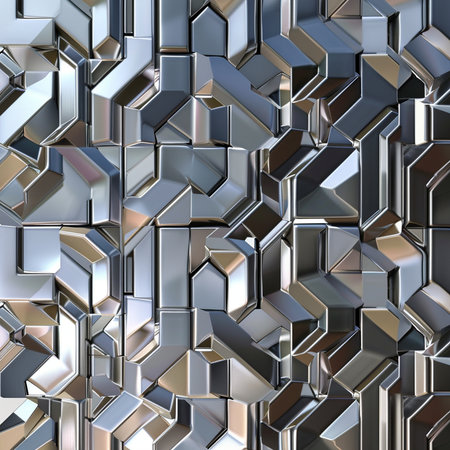 Metal background. 3d rendering 3d illustration. Metallic pattern.の素材
