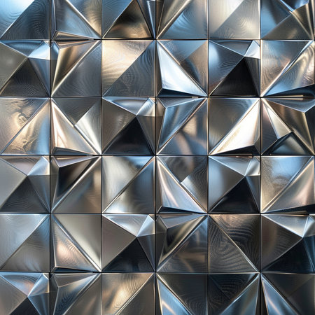abstract background of metal rhombus shapes. 3d renderingの素材