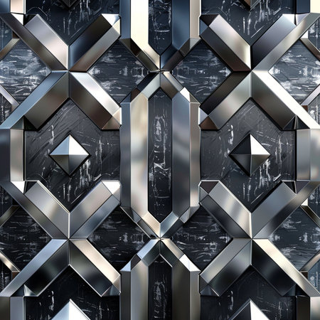 Metal background. 3d rendering 3d illustration. Metallic pattern.の素材
