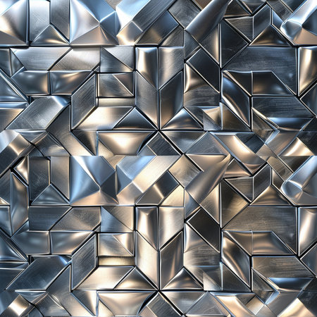 Seamless tileable metal background. 3d rendering, 3d illustration.の素材