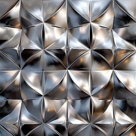 Abstract silver metal background. Seamless texture. 3d renderの素材
