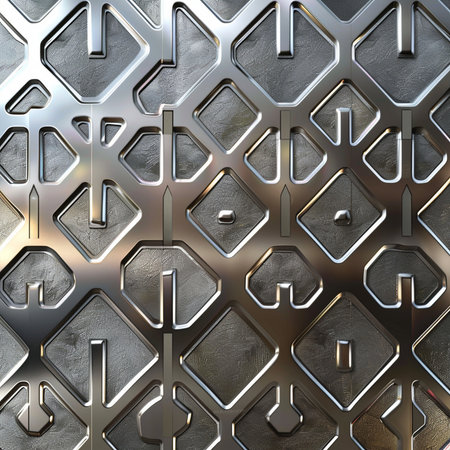 Metal background with rhombus pattern. 3d render illustration.の素材