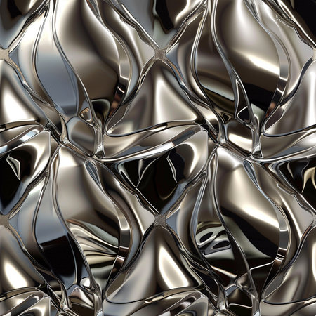 Metal abstract background. 3d rendering, 3d illustration. Metallic material.の素材