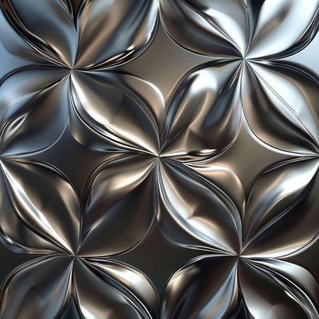Seamless texture of silver metal. 3d rendering, 3d illustration.の素材