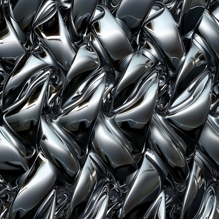 3d render of metal background with some folds and highlights in itの素材
