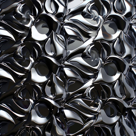 Silver metallic abstract background. 3d rendering, 3d illustration.の素材