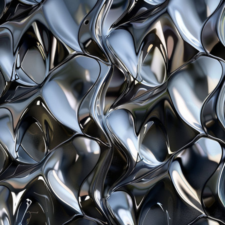 abstract metallic background with some smooth lines in it (3d render)の素材