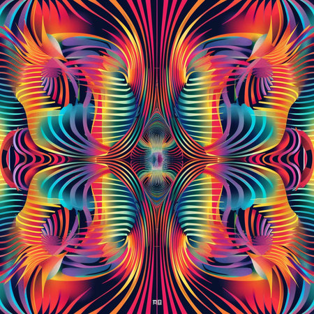 Abstract fractal background. Psychedelic digital art. 3D rendering.の素材