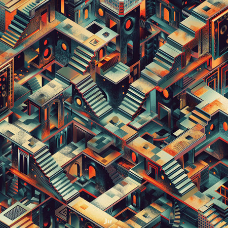 Seamless pattern with buildings and skyscrapers. 3d renderingの素材