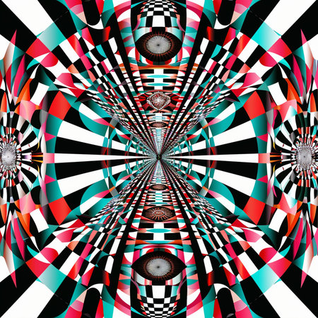 3D render of plastic background seamless tile with embossed abstract colorful pattern symmetryの素材