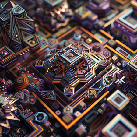 3d illustration of abstract geometric composition,digital art works. Computer generated graphics.の素材