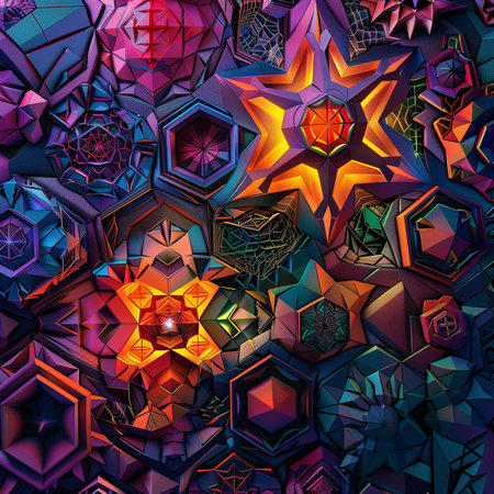 3d rendering, abstract geometric background with hexagon pattern, computer generated imagesの素材