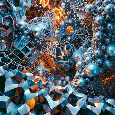 3D surreal illustration. Sacred geometry. Mysterious psychedelic relaxation pattern. Fractal abstract texture. Digital artwork graphic astrology magicの素材