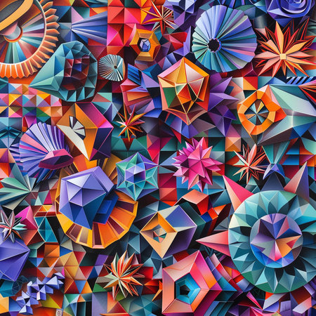 Seamless pattern of geometric shapes. Vector illustration. Colorful background.の素材