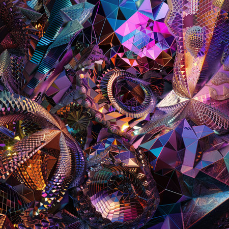 3d illustration of abstract geometric composition,digital art works. Computer generated graphics.の素材