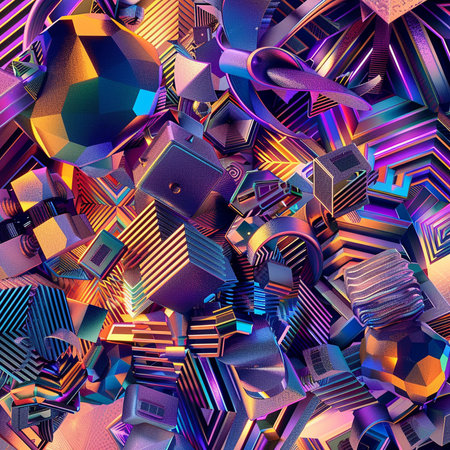 3d rendering, computer digital illustration, abstract geometric background, patternの素材