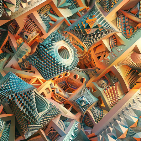 3d illustration, abstract geometric background, computer-generated image.の素材